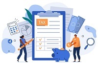 individuals around tax form